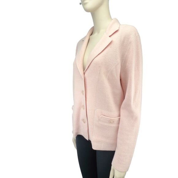 STEPHANIE PHILLIPS Lazy Luxury 100% Merino Wool Soft Pink Boxy Cardigan sz 8 - Picture 6 of 11